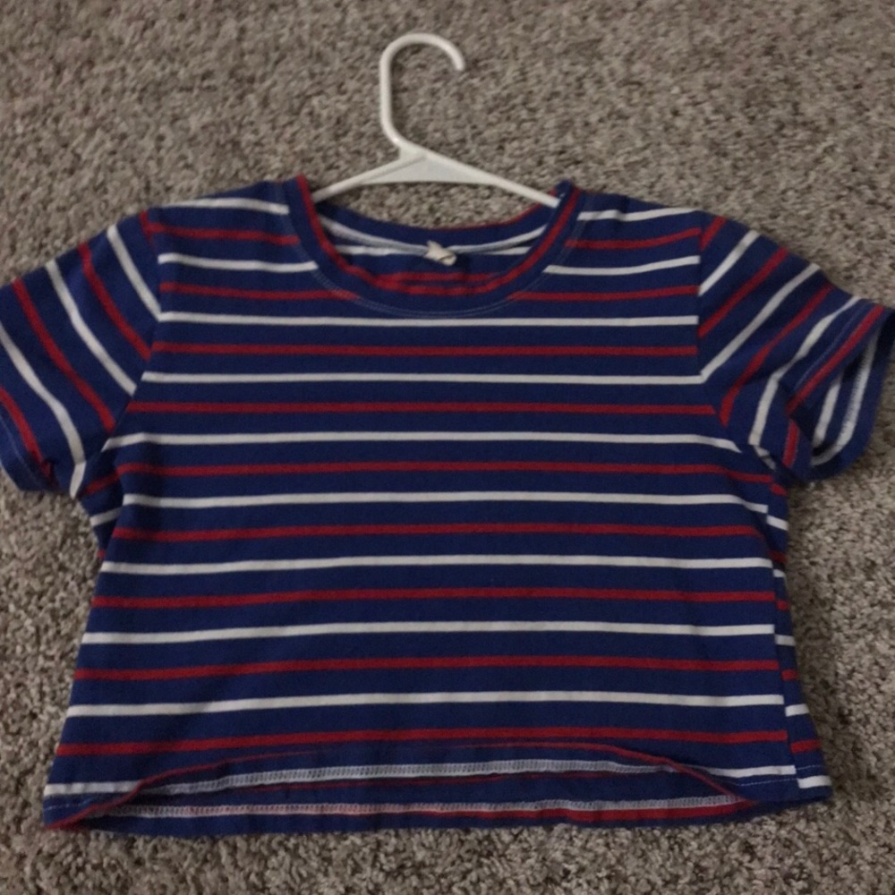 RED WHITE AND BLUE CROP TOP